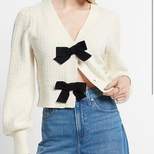 Express V neck bow cardigan  size M